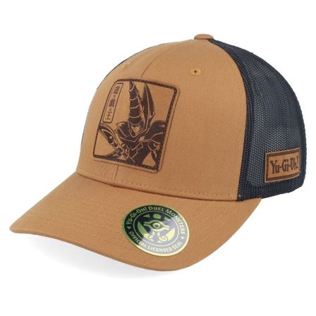 Yu-Gi-Oh! - Brun trucker Keps - Dark Magician Engraved Caramel Trucker - Yu-Gi-Oh @ Hatstore