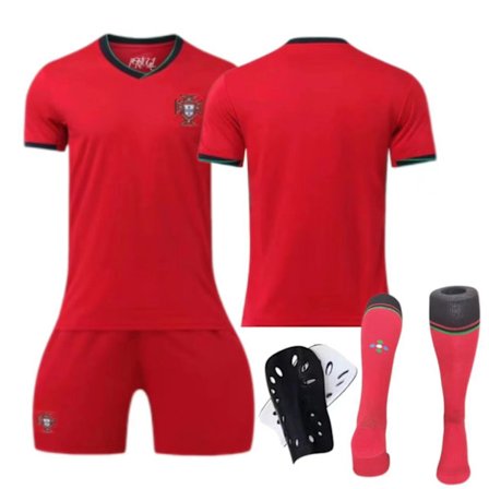 Euro 2024 Cristiano Ronaldo-drakt for barn, Portugal landslagstrøye for barn (KHPT NONAME SOCK PAD L)