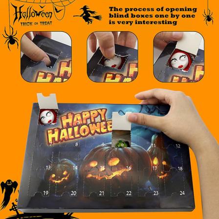 adventtikalenterin suosittu halloween-nukke adventtikalenterin sokealaatikko 24 lahjaa joulun lähtölaskenta sokealaatikko style 1