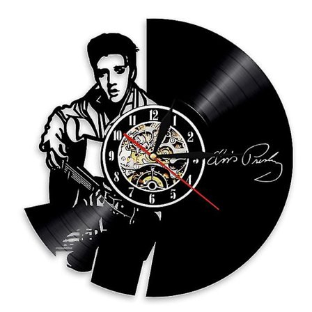 Elvis Vinyl Plade Vægur, Retro Hjemmedekoration Vægur