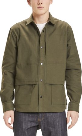 Knowledge Cotton Apparel Men's Larch Utility Shirt Men long-sleeved shirts Green M