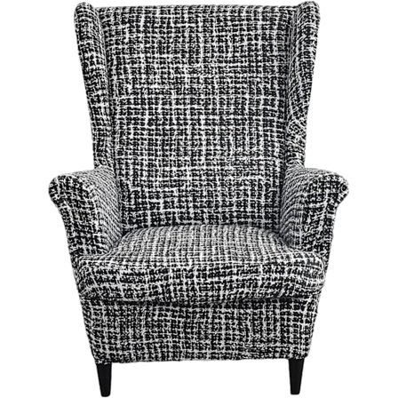 Trykte trekk til lenestoler med vinger, 2-delt stretch-trekk til lenestol med vinger, spandex stoff trekk til lenestol med vinger (A25-Color A07)