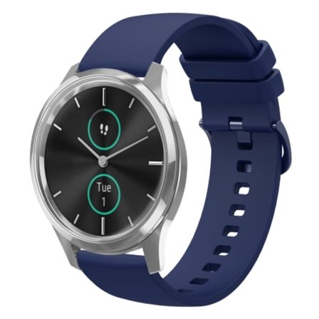 För Garmin VivoMove Luxe 20mm Solid Color Soft Silikon Watch Band