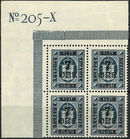 Danmark - AFA 166 i marginal blok - Ubrugt