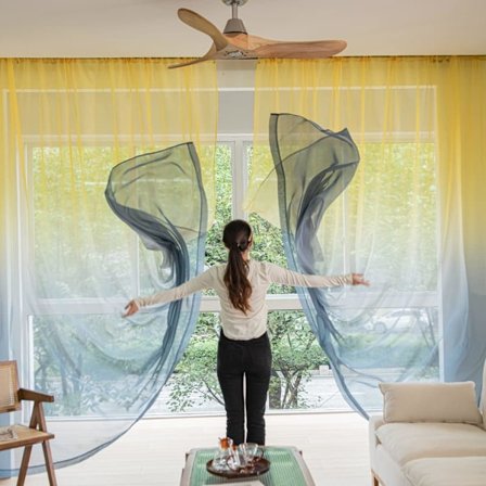 Vindue Gradient Farve Tynde Gardiner 259 cm Længde 2 Stykker Tynde Gardiner Paneler Basis Stangsæt til Soveværelse Stue Børneværelse Køkken Terrasse