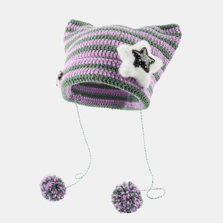 Pulloverhette Strikket ulllue LILLA&GRØNN A A