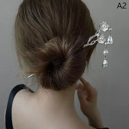 Vintage Style Hanfu Hair Stick Kvinder Metal Flower Hair Fork Ha