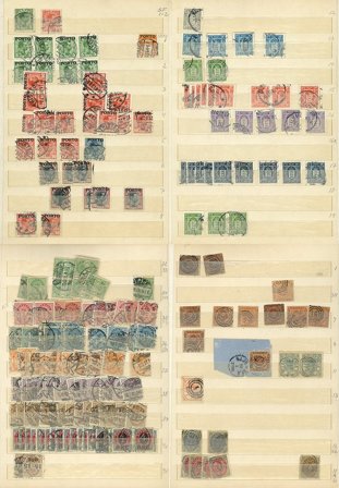 Danmark - Dubletsamling i 2 indstiksbøger - Stemplet