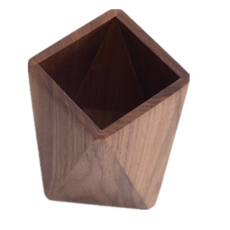 Sort valnød hylde, geometrisk blyantsæske, kontorartikler, makeu