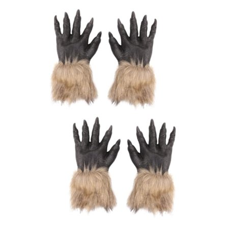 Skumle Horror Hender Monster Grå Hånd Horror Hårete Tilbehør Cosplay Rekvisitter Ulv og Hanske Kostyme Poter for Mansjetter Varulv Hansker Barn Plysj 
