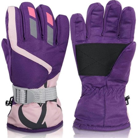 Skihandsker til børn (lilla)