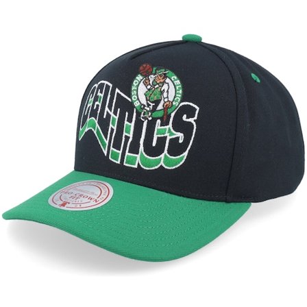 Mitchell & Ness - NBA Zwart adjustable Cap - Boston Celtics Wavy Pro Black/Green Adjustable @ Hatstore