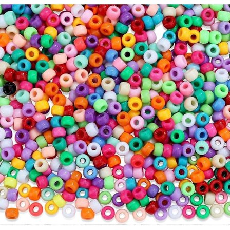 1000 stk Blandede Pony Perler Bulk Kandi Perler for Armbåndslaging Hårperler for Fletter Fargede Blandede Pony Perler for Håndverk Armbånd