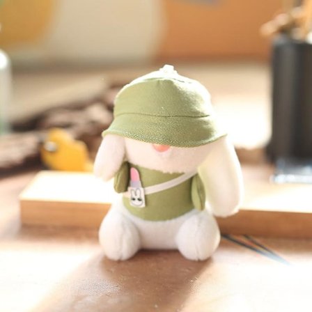 12cm Sød Lille Cowboy Kanin Plys Nøgleringe Plys Bamse Anime Kawaii Legetøj(Grøn)