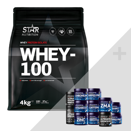 Whey-100 Heraproteiini 4 kg + bonustuote!