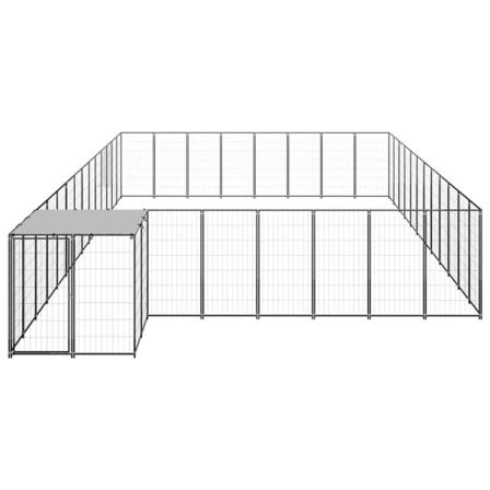 Vidaxl Hundgård Svart 30,25 M² Stål Svart