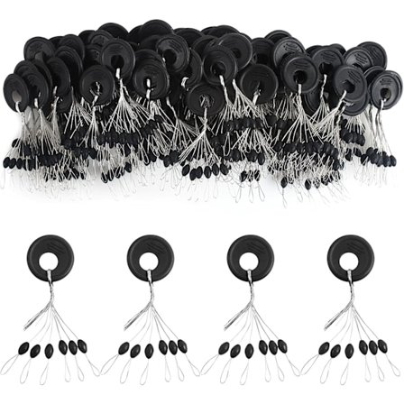 600 gummifiskeflöte pärlor stopp, 6 i 1 flytande sänke stopp, svart oval form flytande stopp tillgänglig