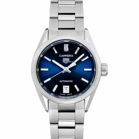 Tag Heuer, Carrera Automatic Dial Stainless Steel Watch Grijs, Dames, Maat:ONE Size