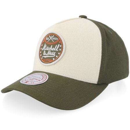 Mitchell & Ness - Green - adjustable - Cap - Own Brand Baseball Pro Pinch Cream/Olive A-Frame Adjustable - Hatstore