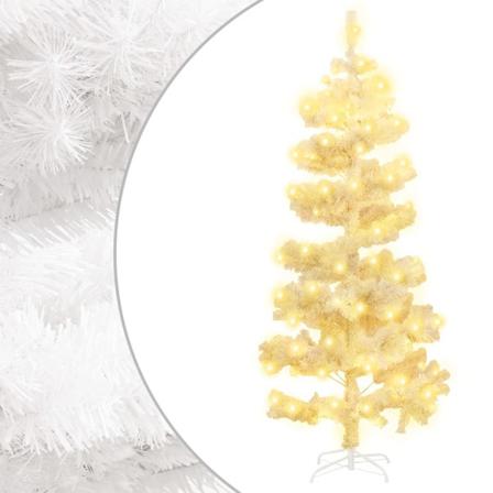 Vidaxl Julgran Med Fot Slingrande Led Vit 180 Cm Pvc Vit