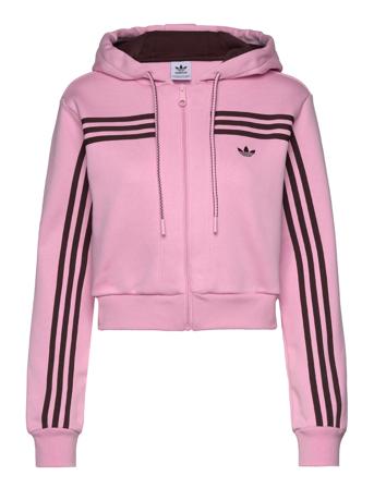 Shrt Fz Fl Hood Tops Sweat-shirts & Hoodies Hoodies Pink Adidas Originals