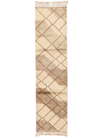 Berber Moroccan - Mid Atlas Moderner Läufer Beige/Orange (Wolle, Marokko)