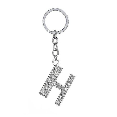 Enkel och Stilig Bokstavsnyckelring i Metall med Strass, Nyckelring med Bokstav, Väska Hänge Charm, Födelsedagspresent (bokstav S)