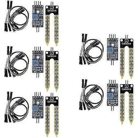 5 stk Jordfuktighetsmåler Fuktighetsdeteksjon Vannfølermodul Yl-69 Sensor Og Hc-38 Modul For Arduino