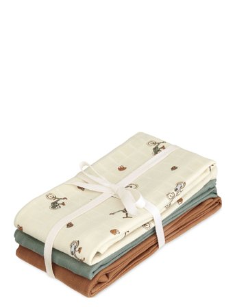 Cam Cam Copenhagen Muslin Cloth, 3-Pack - Gots - Cream - ONE SIZE