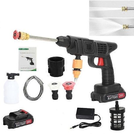 Batteridriven Bärbar Sladdlös Högtryckstvätt Bil Vattenrengörare Pistol - Sy