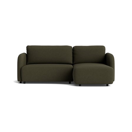 Arezzo chaiselong sovesofa, højrevendt - Loop Grøn - 241x154x90 - Sofa, sovesofa, chaiselong
