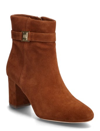 Lauren Ralph Lauren Kellie Suede Bootie Heel - Brown - 41