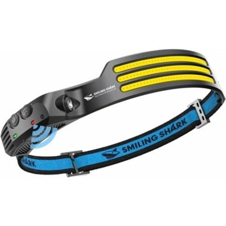 TS-Pannelampe, 230° Bred Vinkel 3LED Hvite Lysstriper Oppladbar Hodelykt med Bevegelsessensor Vanntett for Camping Vandring