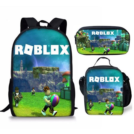 3d Roblox Student Bag Lunch Bag Pencil Bag Roblox Ryggsäck Tredelad Set