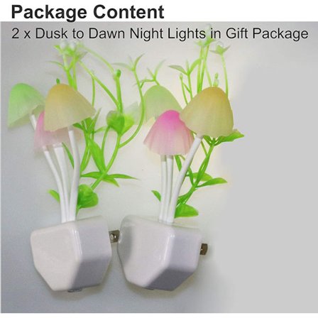 2-pak LED-sensor nattlys Plug-in nattlys Fargeskiftende