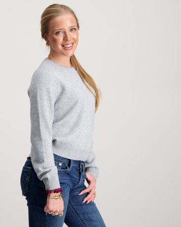 VERO MODA VMDOFFYSHINE LS O-NECK BLOUSE Grijs Tops/blouses Meisjes - Kids Brand Store