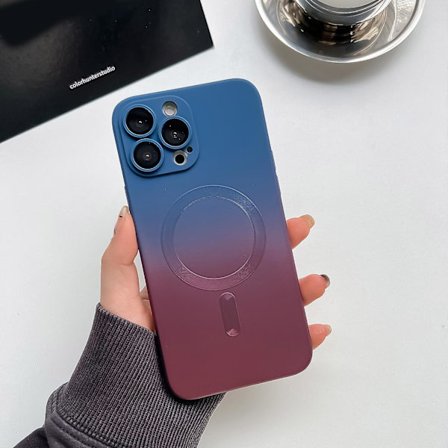 Gradient Color Magsafe- case kompatibelt med Iphone 15 Pro Max, Soft Tpu Slim anti-scratch Shockproof Cover