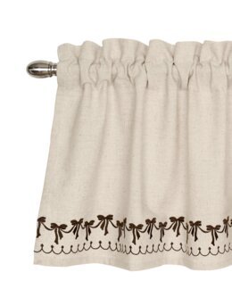 Gardinkappa med broderade rosetter Brun - Jul - Linea