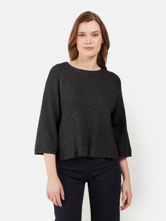 SIGNATURE - 3/4 Ærmet Strik - Sort