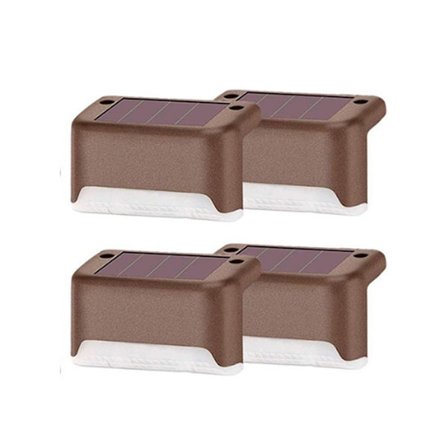 4 solcelledrevne utendørs hagelamper, trappevegglamper, trinnlamper, LED