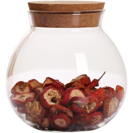 500 ml rund glasförvaringsburk med korklock