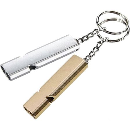 2 Pak Nødraket - Guld Sølv Dobbelt Rør Udendørs Overlevelsesfløjte