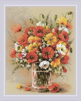 Stickpackung Bild Klatschmohn