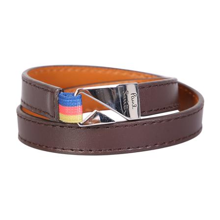 PS By Paul Smith, Bracelet with logo and signature artist stripe print by Paul Smith Brązowy, Mężczyzna, Rozmiar: ONE Size