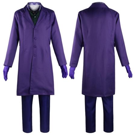 The Dark Knight Joker Cosplay Costume Overcoat Skjorta Väst Outfit 3XL 2XL