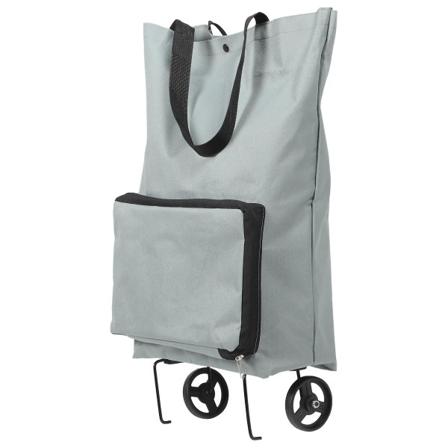 Sammenklappelig Trolleytaske Foldbar Indkøbsvogn Foldbar Indkøbstaske Med Hjul Grå 48x28cm Grey 48x28cm