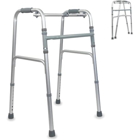 Mobiclinic , kokoontaitettava kävelyteline, säädettävä korkeus, Columna, kävelykehys, kevyt, ergonomiset kahvat, ei pyöriä, liukumattomat jalat, 