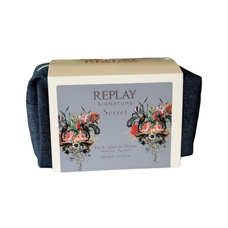 Giftset Replay Signature Secret Woman Edt 100ml + Pochette