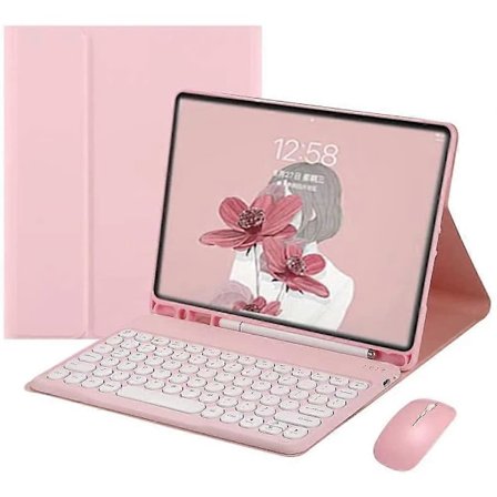 Tastatur Etui til Samsung Tab S6 Lite 10.4" med Mus (Pink)