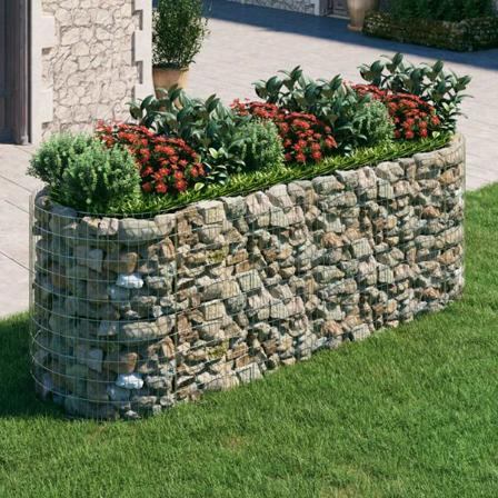 Vidaxl Planteringsgabion Galvaniserat Järn 300x100x100 Cm Silver